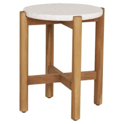 Sidetable Acacia Naturel/Wit - 37x37x46cm - Terracina