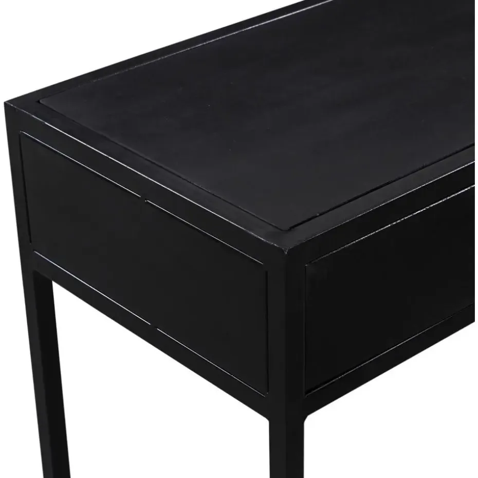 Sidetable Rechthoek 120cm - Zwart Mangohout - Kala
