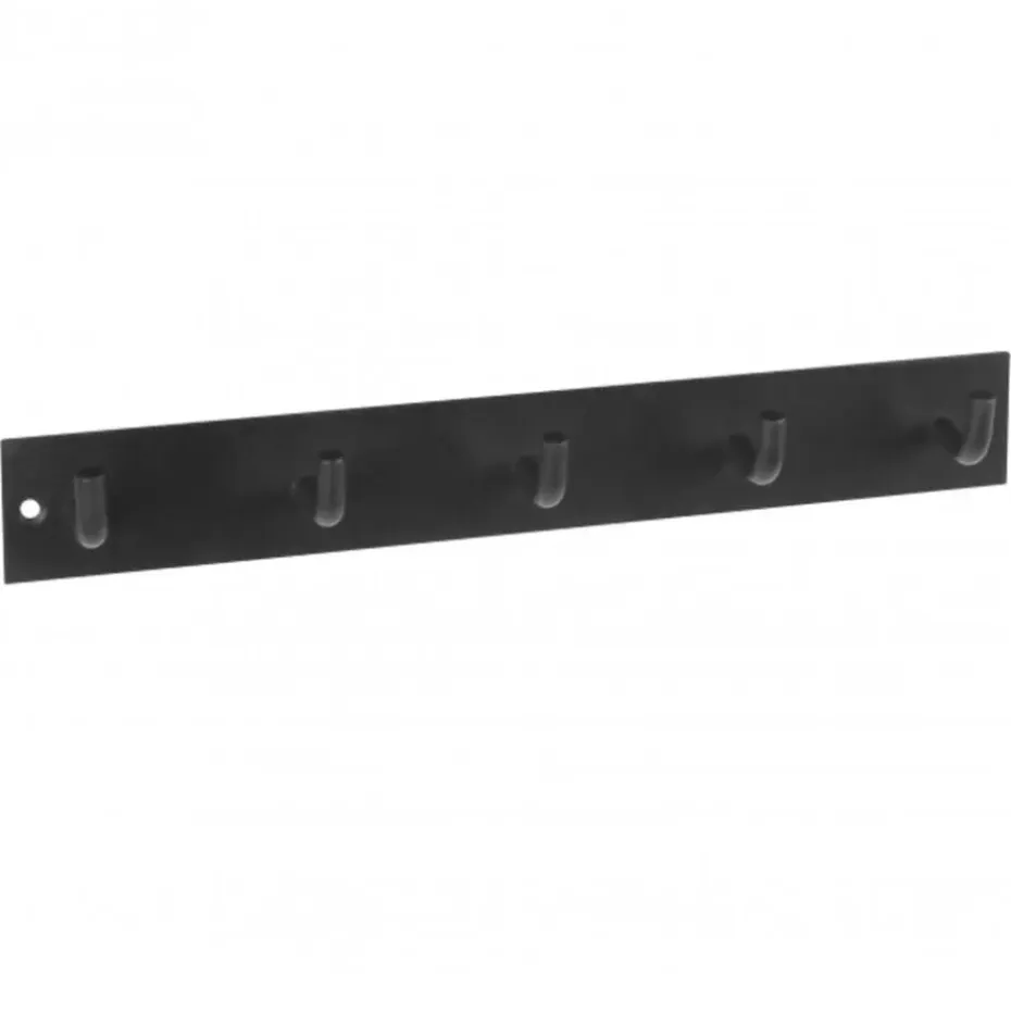 Siro Kapstok - 5 ophang haken - metaal - mat zwart - 11 x 36 cm