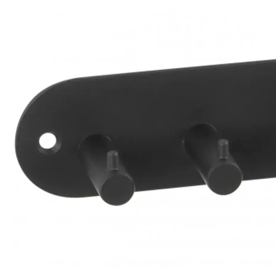 Siro Kapstok - 4 ophang haken - metaal - mat zwart - 11 x 21 cm