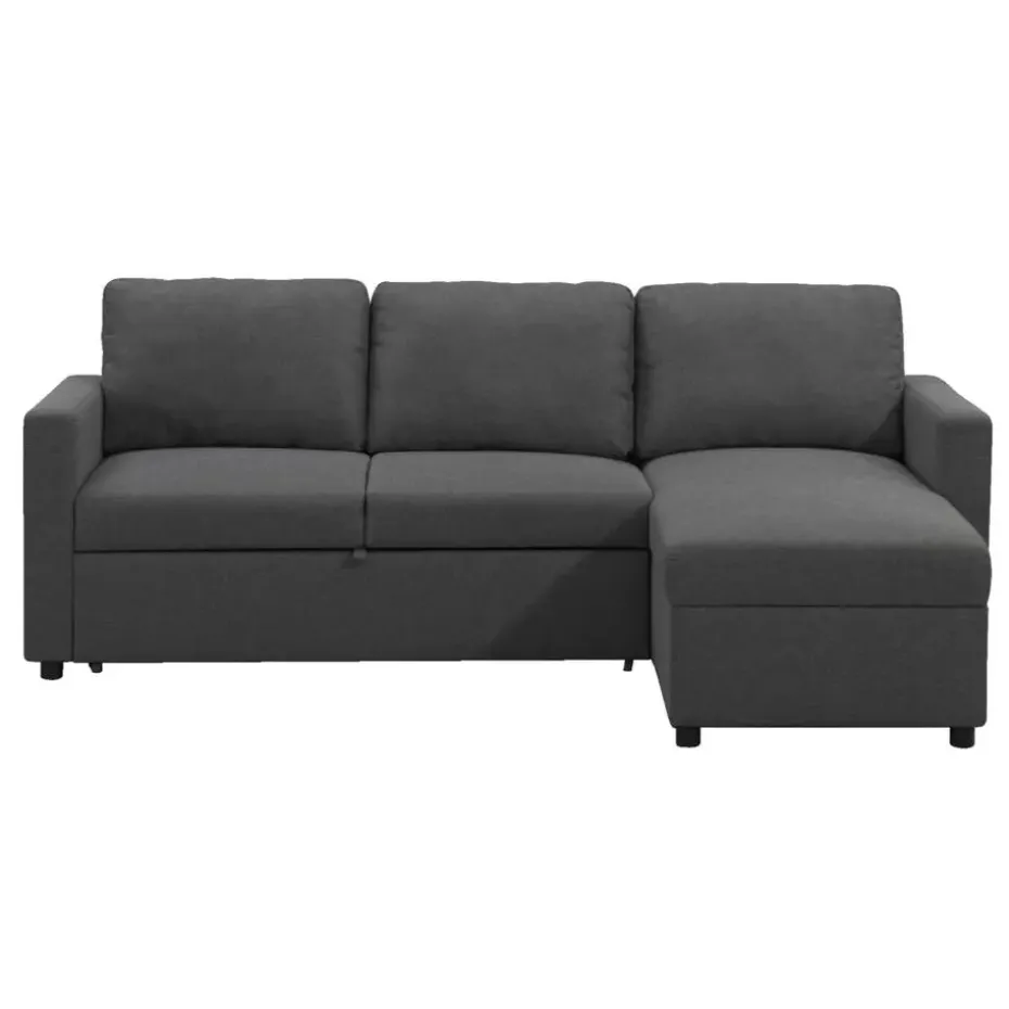 Slaapbank Turijn met opbergruimte - antraciet - 82x215x145 cm