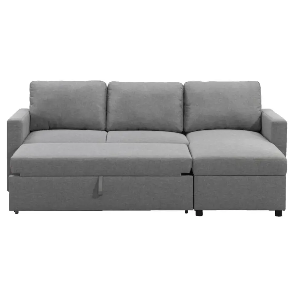 Slaapbank Turijn met opbergruimte - grijs - 82x215x145 cm