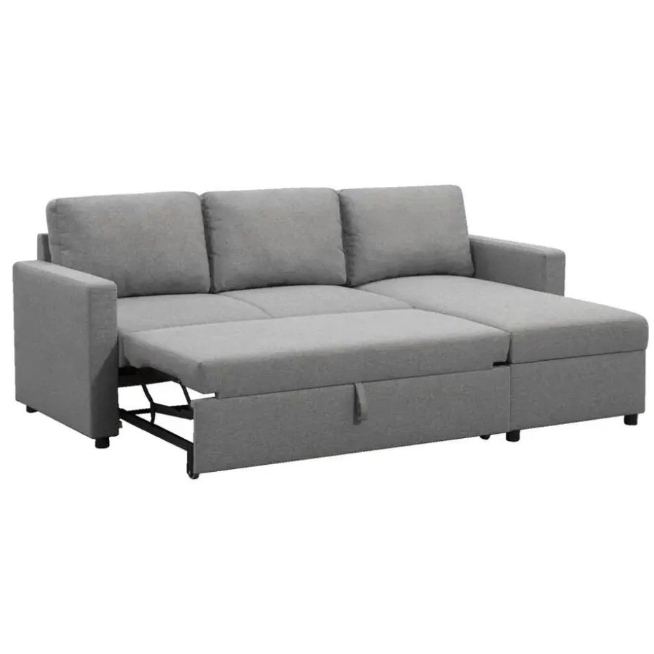 Slaapbank Turijn met opbergruimte - grijs - 82x215x145 cm