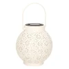 Solar lantaarn - voor buiten - H16 cm - wit - metaal - tafellamp