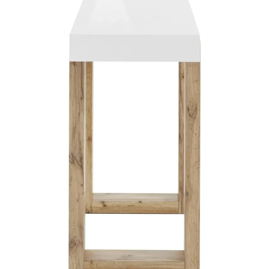 Solid - Consoletafel in wit/eikenoptik