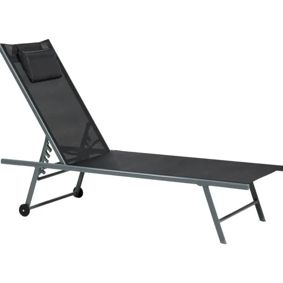 SORONI - Ligstoel set van 2 - Grijs/Zwart - Staal