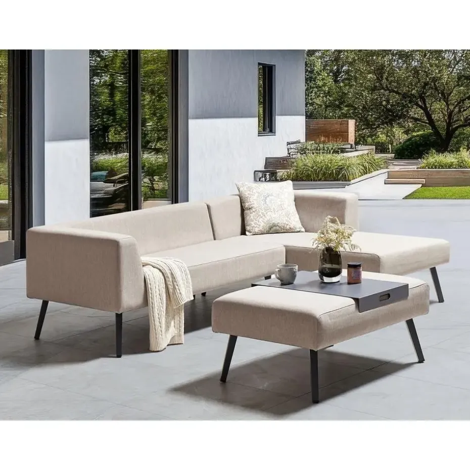 SORRIVOLI - Loungeset 4-zits - Beige - Olefine