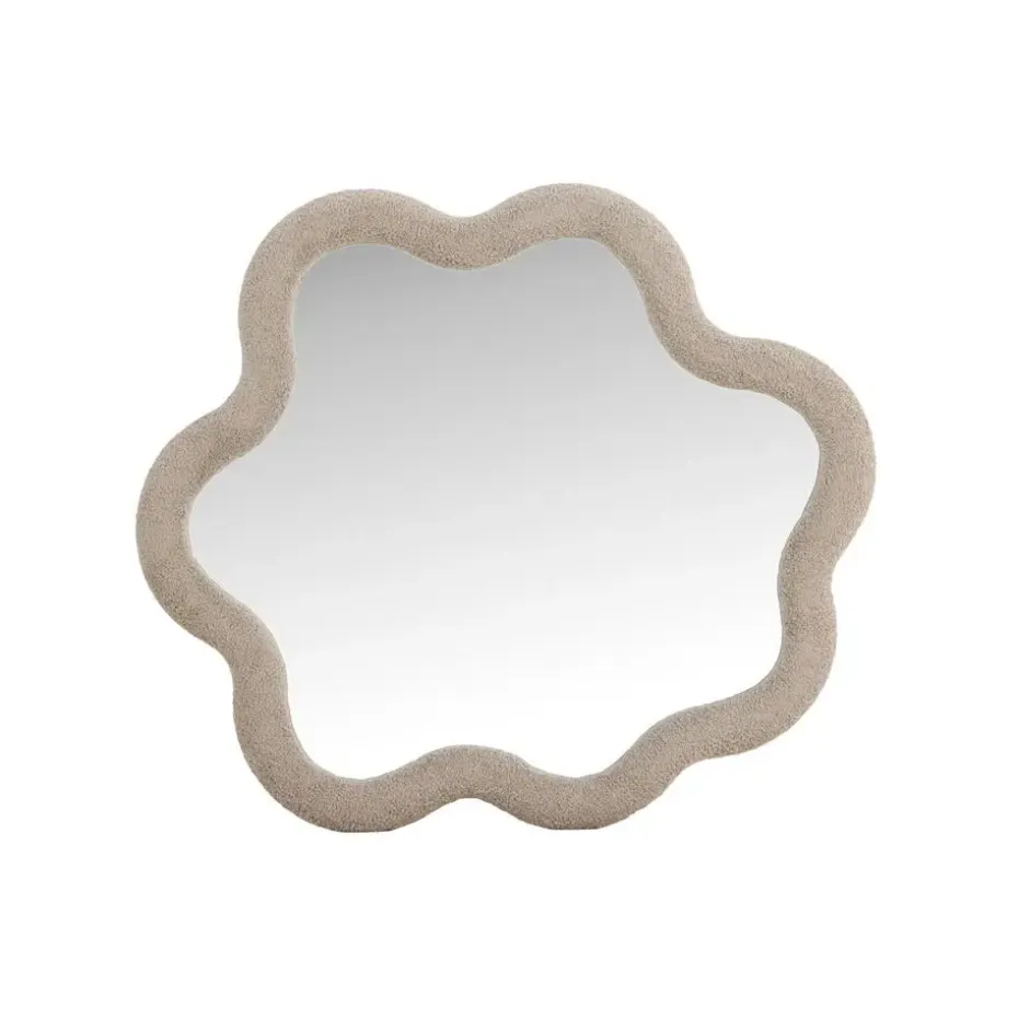 Spiegel Beige Bouclé - 70x70x3,5cm - Kungsbacka