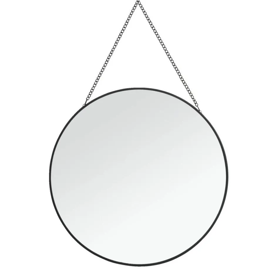 Spiegel Madrid - zwart - Ø29 cm