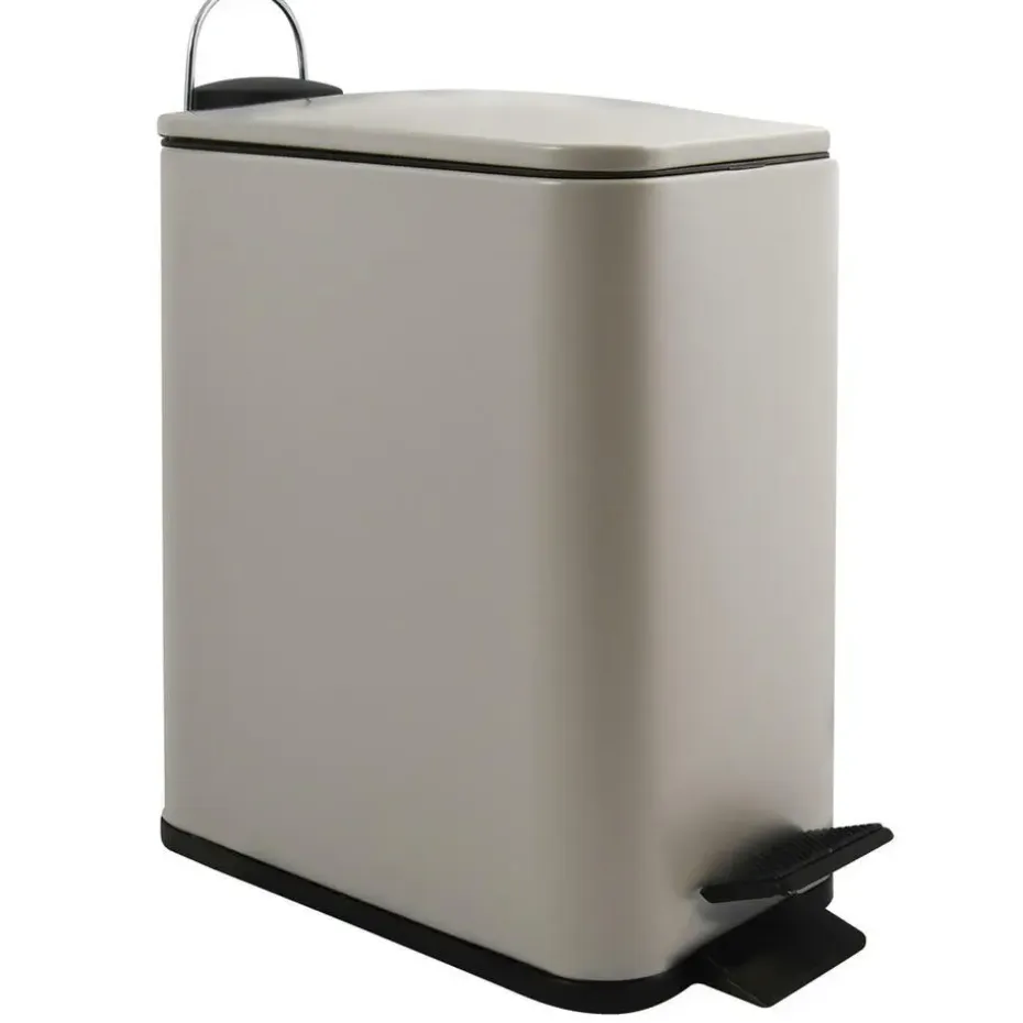 Spirella Pedaalemmer Paris - beige - 5L - metaal - 28x14x29 cm