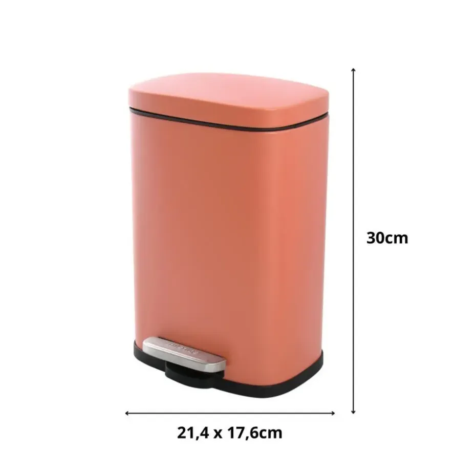 Spirella Pedaalemmer Venice - terracotta - 5L - metaal - 21 x 30 cm