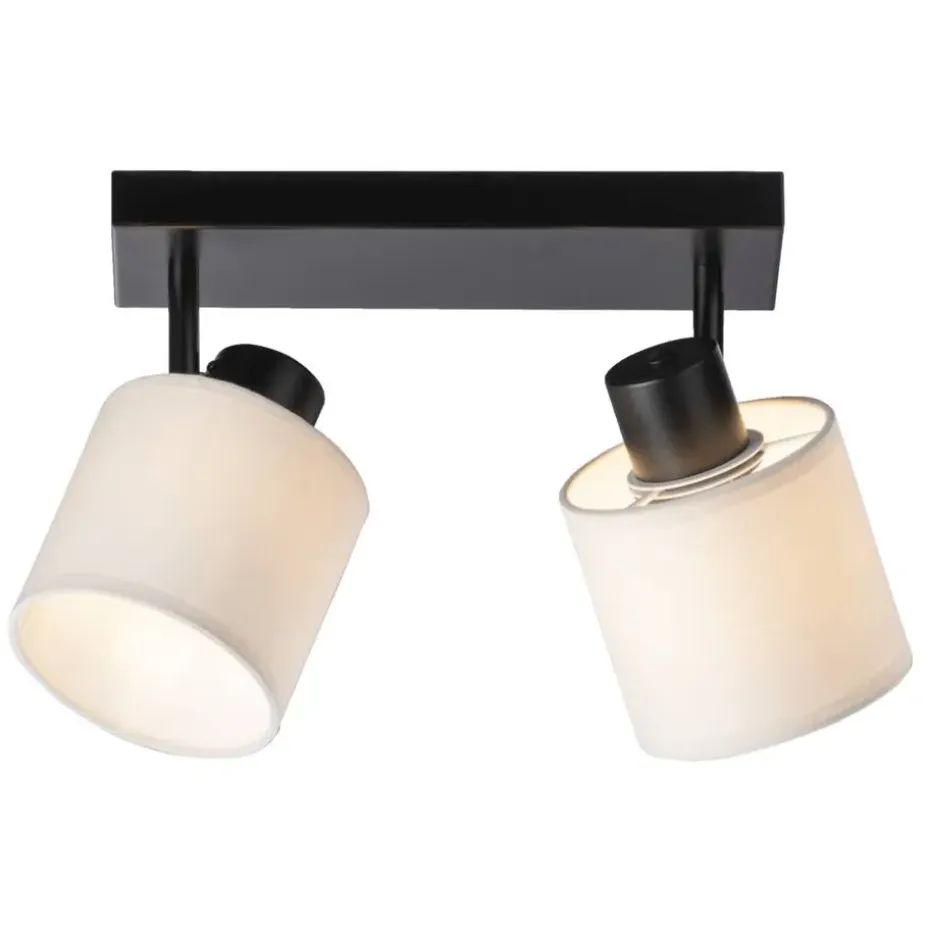 Spot 2-lichts Amani - zwart/off-white - E27