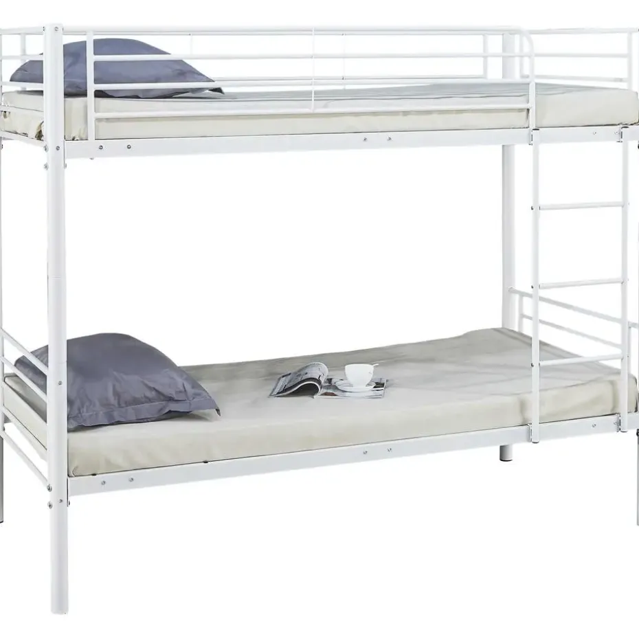 Stapelbed Dixie 90x200cm - metaal - mat wit