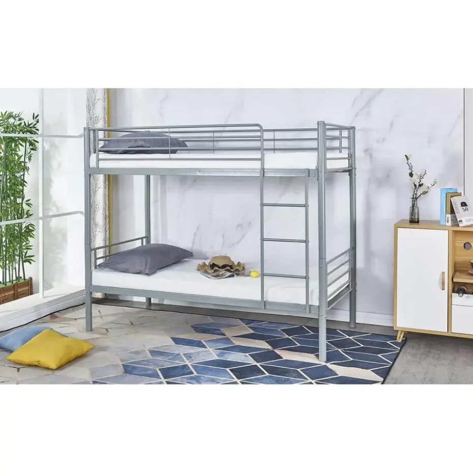 Stapelbed Dixie 90x200cm - metaal - mat grijs