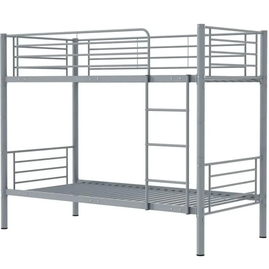 Stapelbed Dixie 90x200cm - metaal - mat grijs