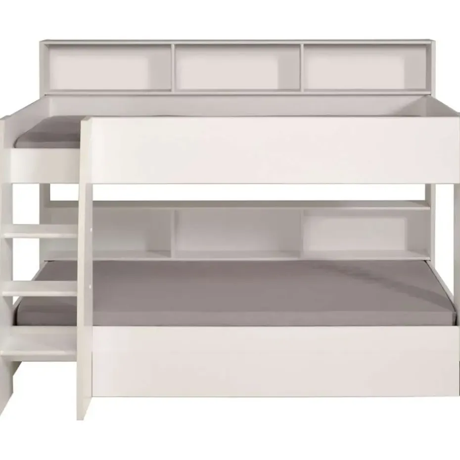 Stapelbed Leo - wit/eiken - 90x200 cm
