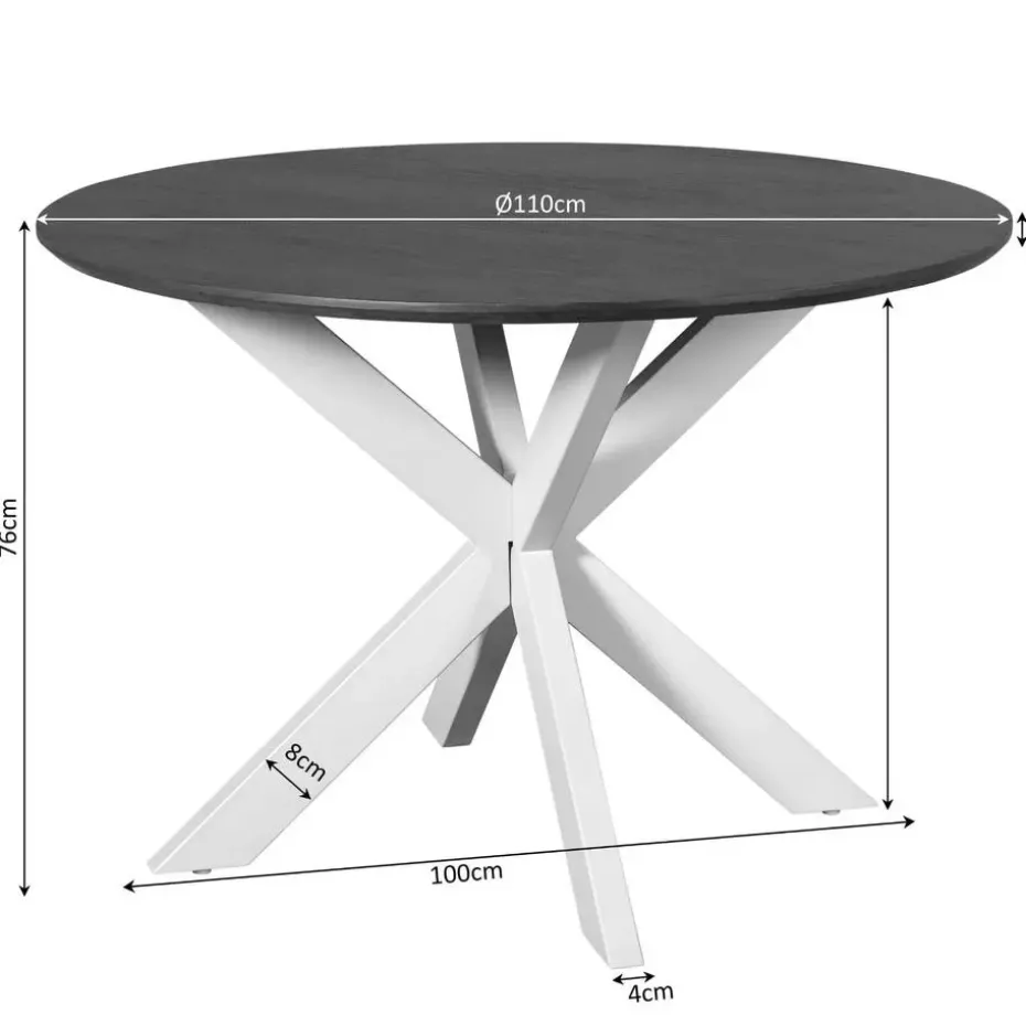 Starfurn - Eettafel Madison - Bruin - 110x110x76 cm