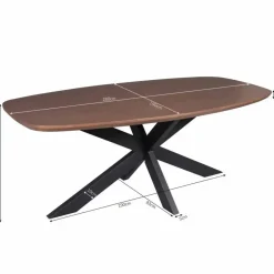 StarFurn - Eettafel Madison 280 cm Deens Ovaal walnoot - zwart