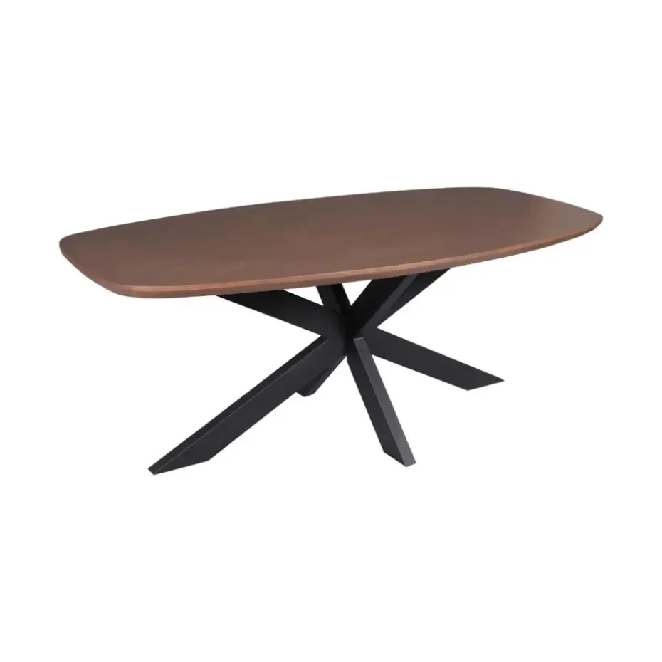 StarFurn - Eettafel Madison 280 cm Deens Ovaal walnoot - zwart