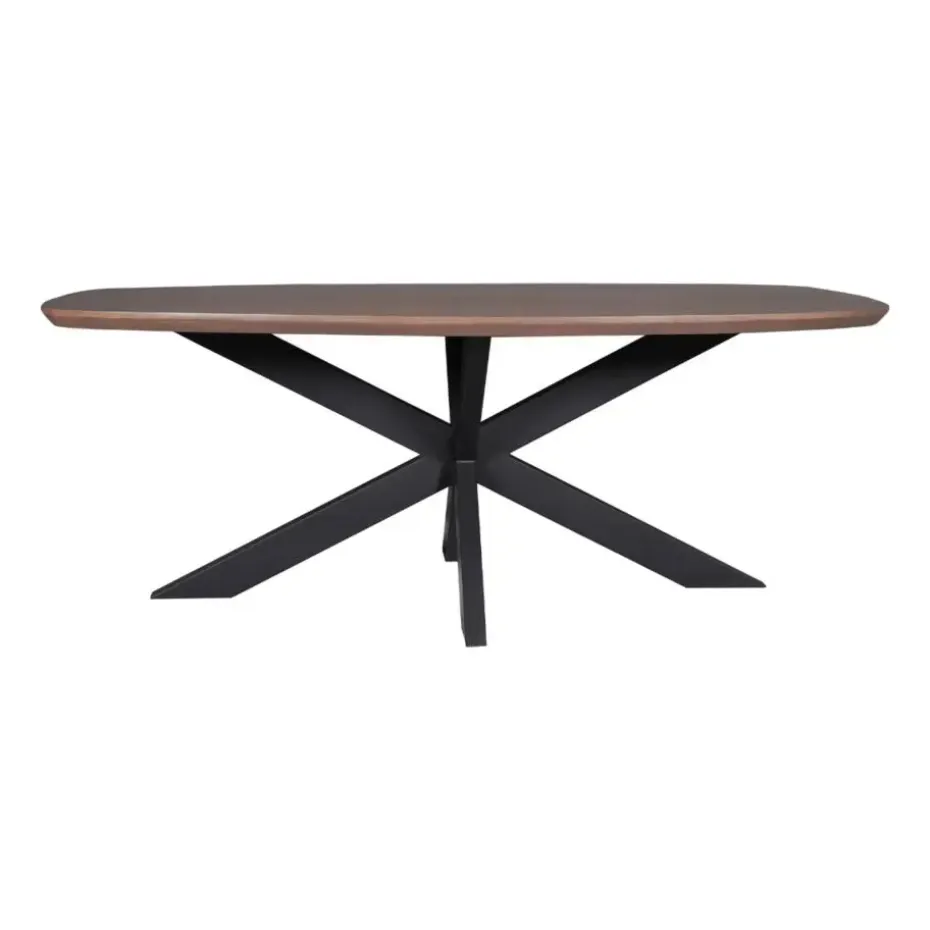 StarFurn - Eettafel Madison 280 cm Deens Ovaal walnoot - zwart