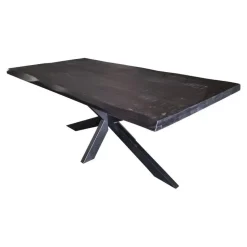 StarFurn - Rechthoekige boomstamtafel Boston - 160 cm - zwart