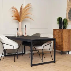 StarFurn - Rechthoekige eettafel Boaz - 220 cm - zwart