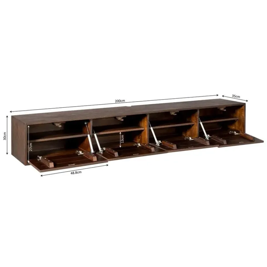 Starfurn - Tv meubel Vision - Bruin - 30x200x35 cm