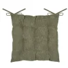 Stof Textile stoelkussen - olijfgroen - 38 x 38 x 5 cm