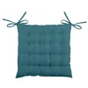 Stof Textile stoelkussen - petrol blauw - 40 x 40 x 4 cm