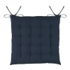 Stof Textile stoelkussens - donkerblauw - 38 x 38 x 3.5 cm