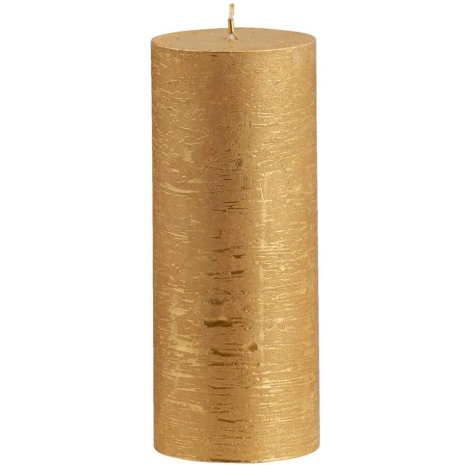 Stompkaars rustiek - goudkleur - 17xØ7 cm
