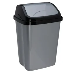 Storage Solutions Afvalemmer - 10L - grijs/zwart - klep deksel