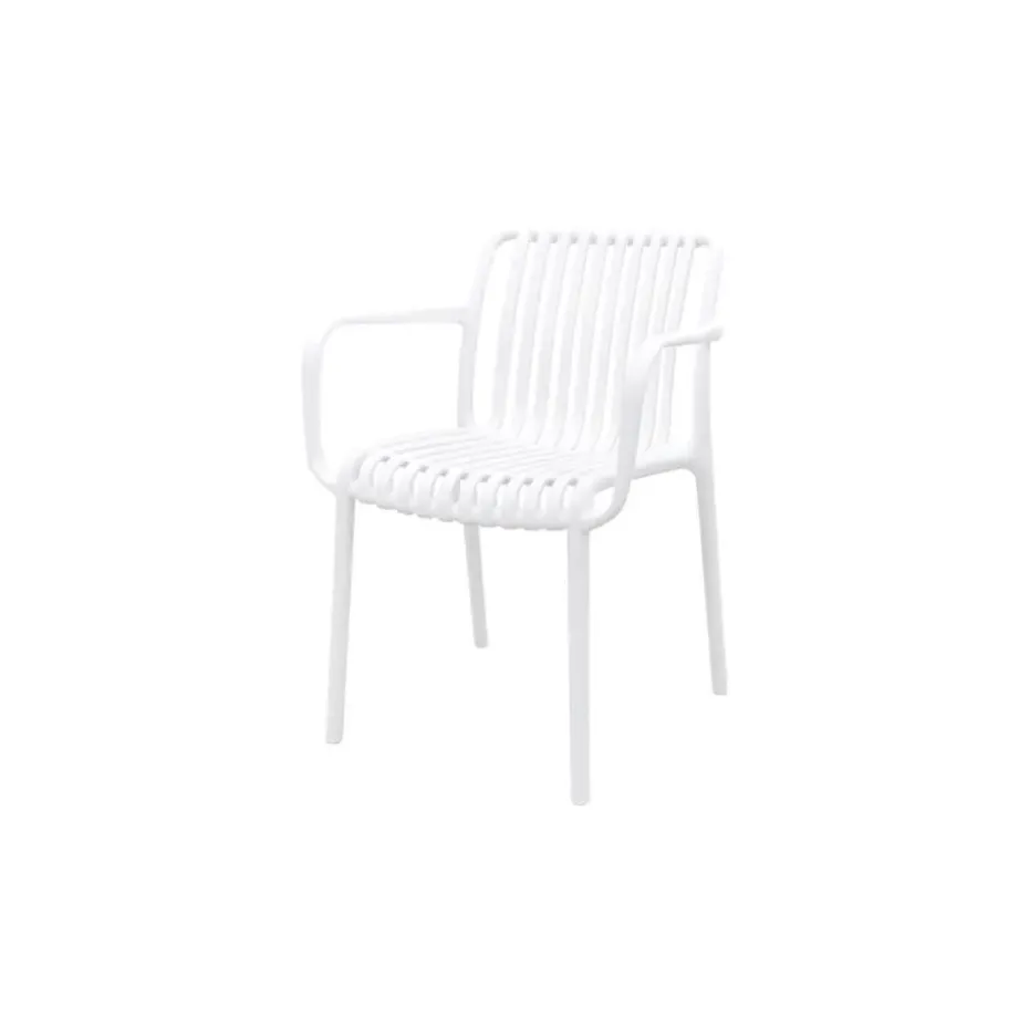 Stripe stapelbare tuinstoel - Wit