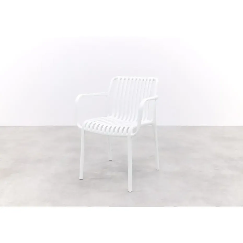 Stripe stapelbare tuinstoel - Wit