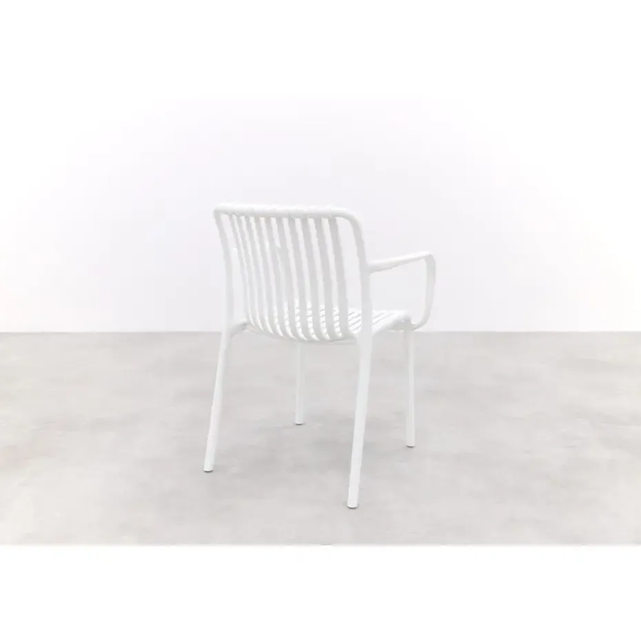 Stripe stapelbare tuinstoel - Wit