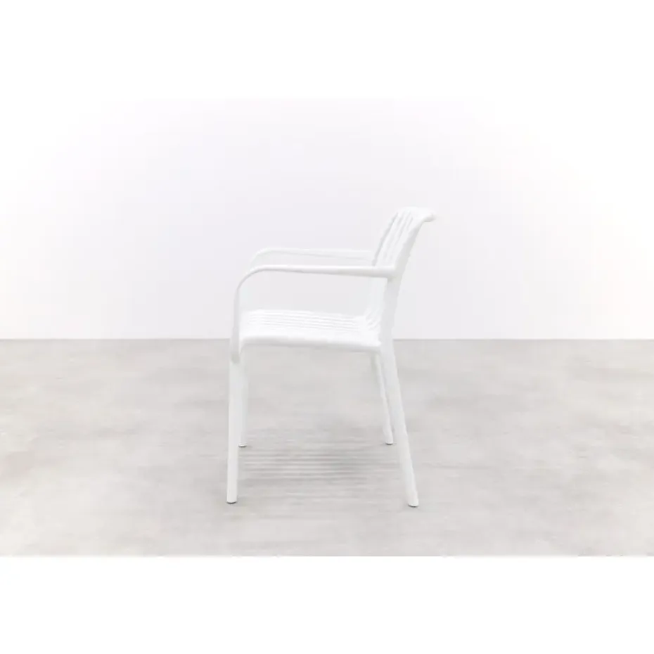 Stripe stapelbare tuinstoel - Wit
