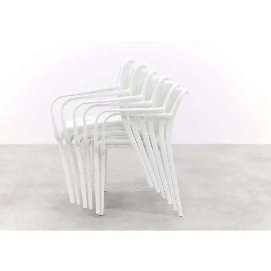 Stripe stapelbare tuinstoel - Wit