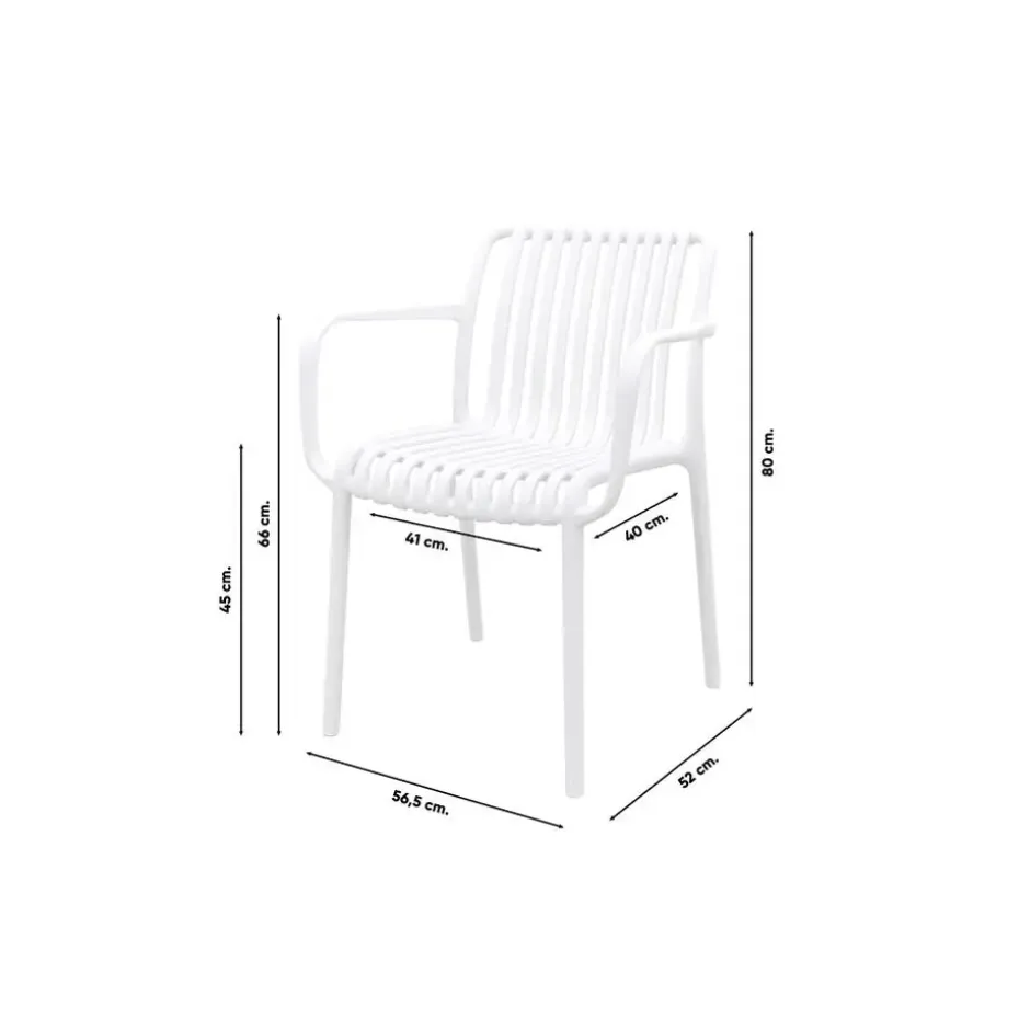 Stripe stapelbare tuinstoel - Wit