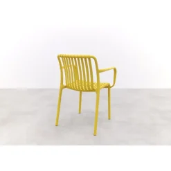 Stripe stapelbare tuinstoel - Mosterdgeel