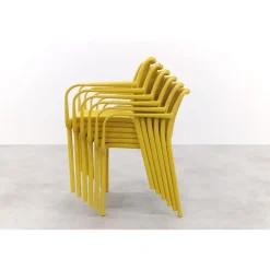 Stripe stapelbare tuinstoel - Mosterdgeel