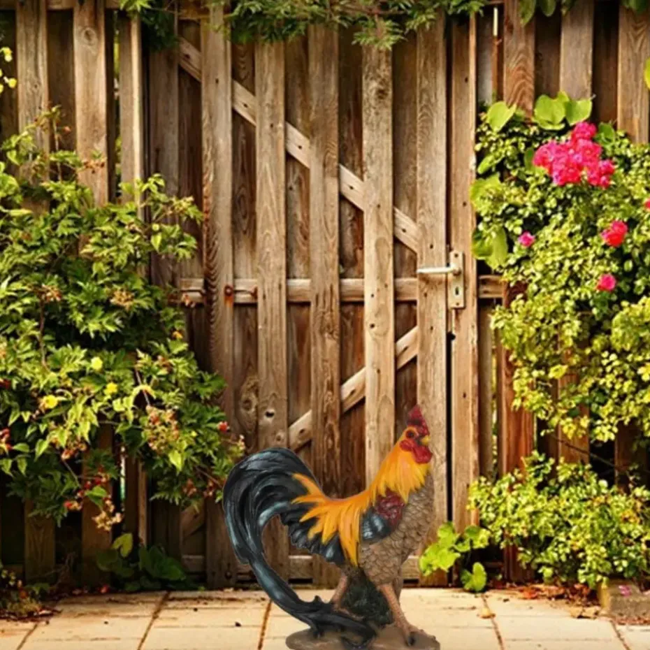 Sunnydays Tuin decoratie Haan/kippen beeld - 34 x 36 cm - buiten