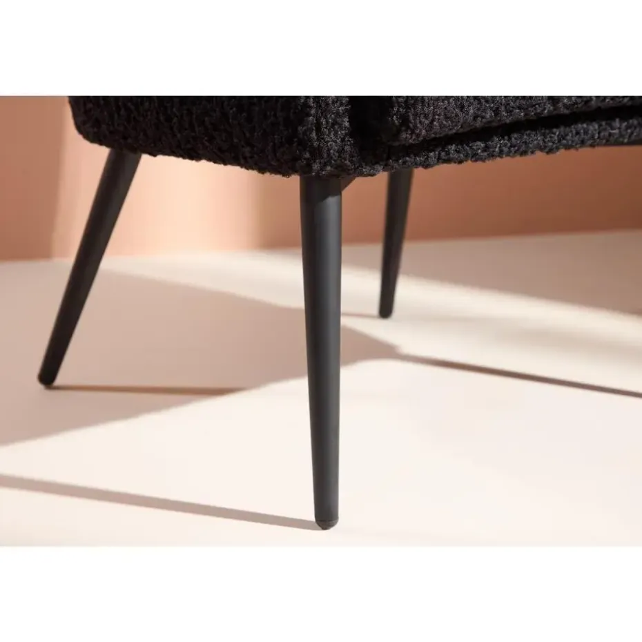 Svea - Bianca fauteuil - teddy - zwart