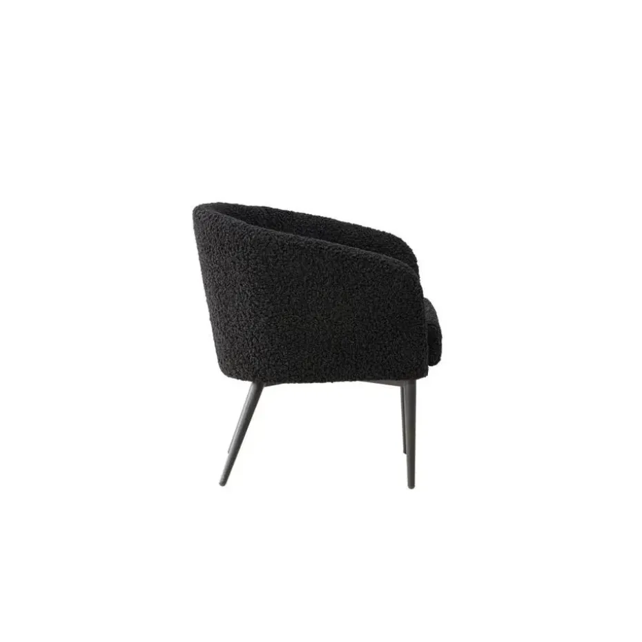 Svea - Bianca fauteuil - teddy - zwart