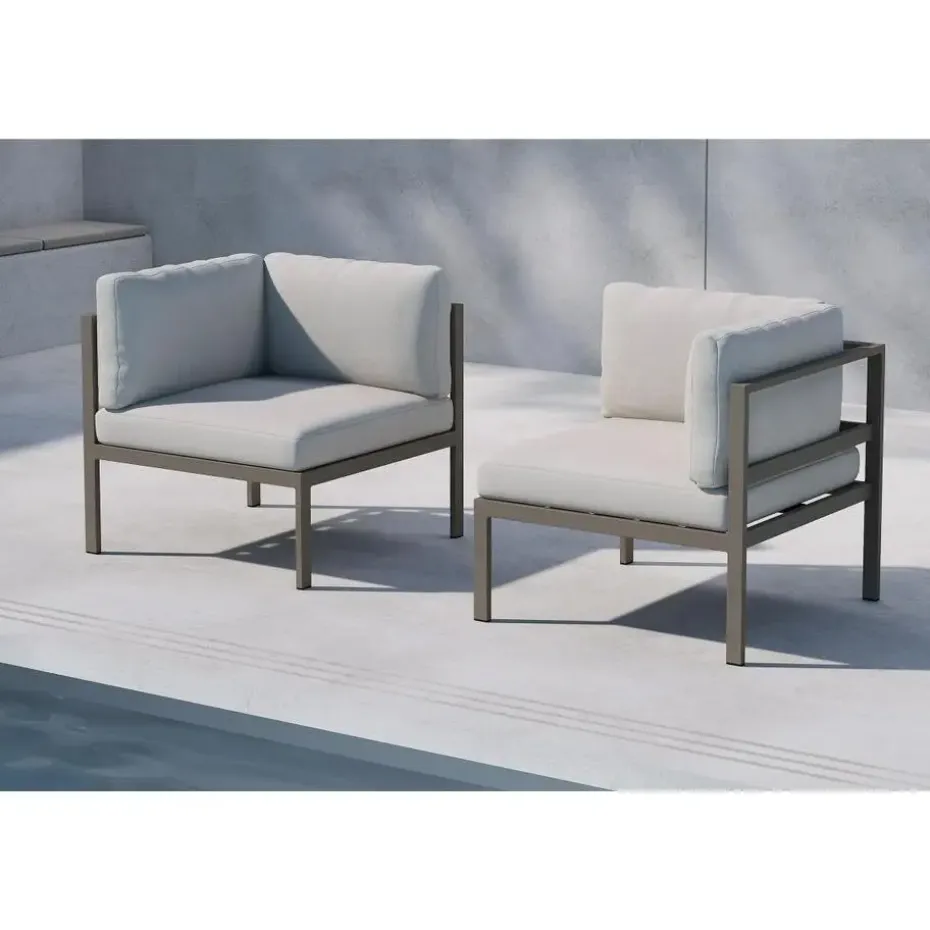 Svea - Diego bank module hoek - bruin/beige