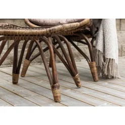 Svea - Leila loungestoel - donker walnoot - rattan
