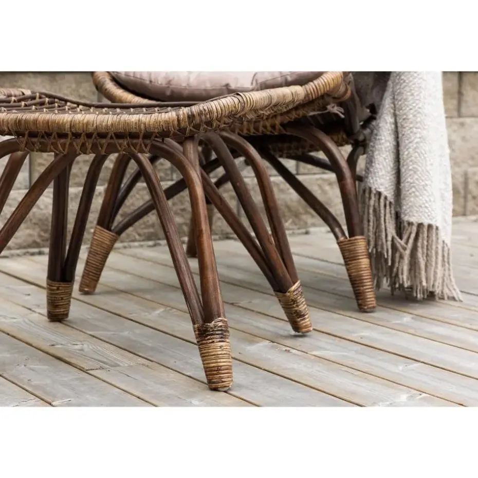 Svea - Leila loungestoel - donker walnoot - rattan