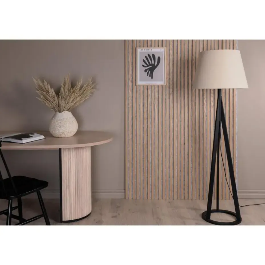 Svea - Nala vloerlamp - 160 cm - linnen - zwart