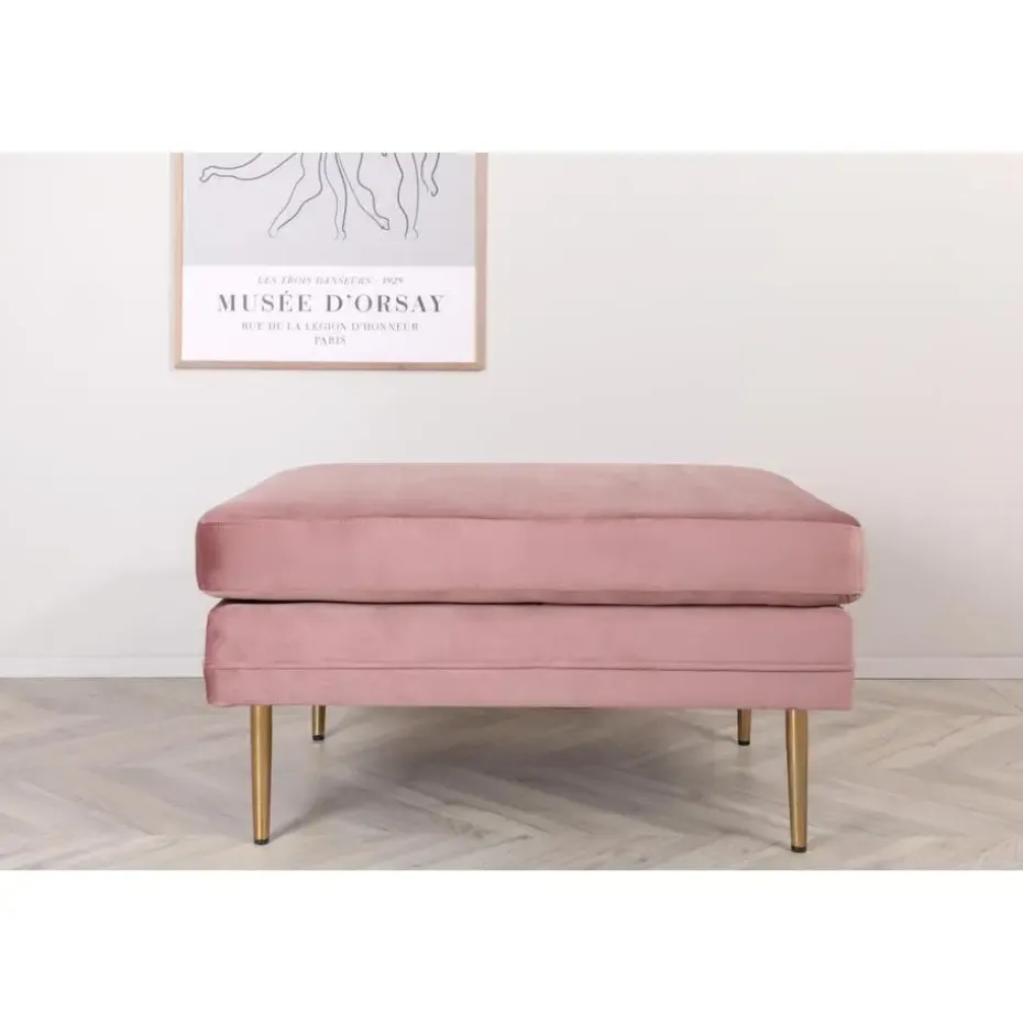 Svea - Tess hocker - velvet - roze