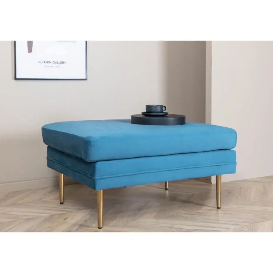 Svea - Tess hocker - velvet - blauw