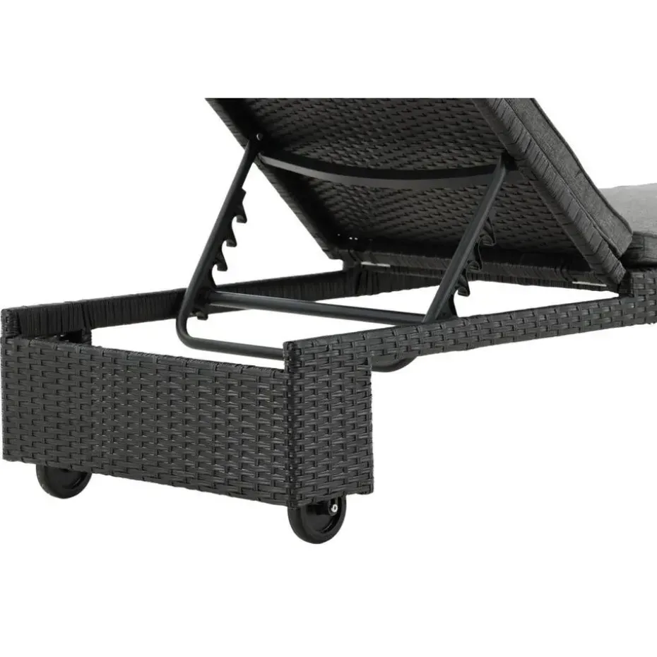 Svea - Yuri ligbed - wicker - zwart